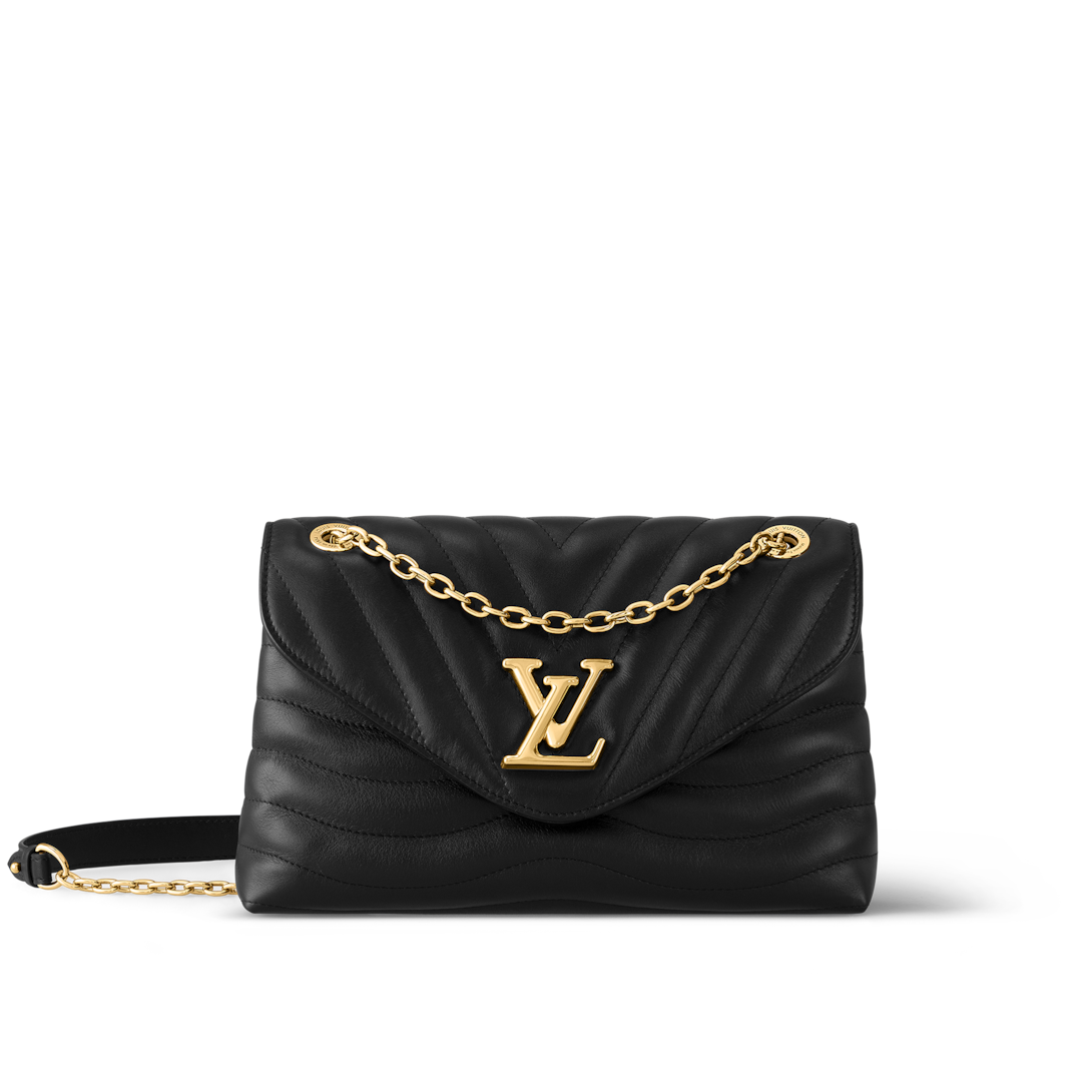 Louis vuitton black bag cheap gold chain